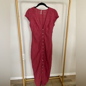 Free People Maroon New Town Midi